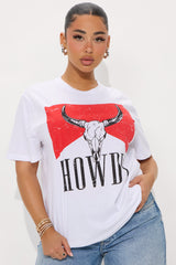 Vintage Howdy Bull Oversized Tee - White