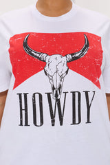 Vintage Howdy Bull Oversized Tee - White