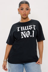 Trust No. 1 Oversized Tee - Black