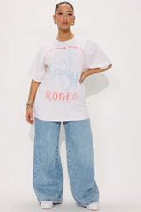 This Ain't My First Rodeo Washed Oversized Tee - White