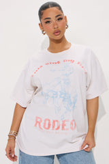 This Ain't My First Rodeo Washed Oversized Tee - White