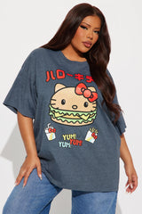 Hello Kitty Cheeseburger Tee - Charcoal