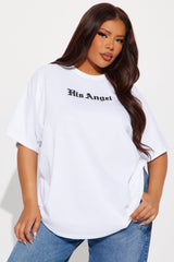 His Angel Oversized Tee - White