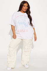 This Ain't My First Rodeo Washed Oversized Tee - White