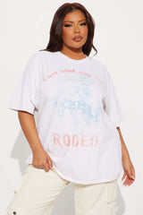 This Ain't My First Rodeo Washed Oversized Tee - White