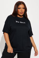 His Devil Oversized Tee - Black