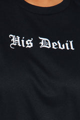 His Devil Oversized Tee - Black