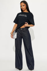 Put It On My Husband's Tab Oversized Tee - Black