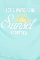 Summer Sunsets Zip Up Hoodie - Turquoise