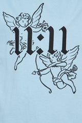 Make A Wish Angel Oversized Tee - Light Blue