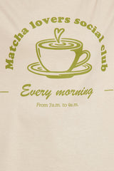 Matcha Lovers Social Club Oversized Tee - Sand