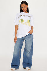 Feeling Fresh Lemonade Oversized Tee - White