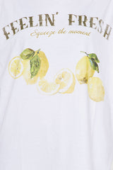Feeling Fresh Lemonade Oversized Tee - White