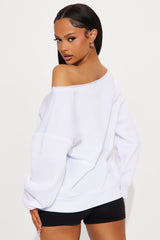 American Babe Cherry Crew Neck Sweatshirt - White