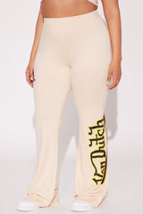 Von Dutch Fiery Heart Flared Pant - Off White