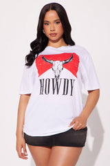 Vintage Howdy Bull Oversized Tee - White