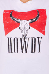 Vintage Howdy Bull Oversized Tee - White