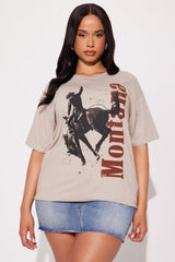 Montana Western Washed Oversized Tee - Natural