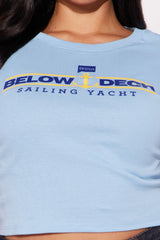 Bravo Below Deck Sailing Yacht Baby Tee - Light Blue