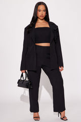 Rosetta Blazer Pant Set - Black