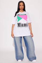 Miami International Oversized Tee - White