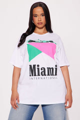 Miami International Oversized Tee - White