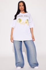 Feeling Fresh Lemonade Oversized Tee - White