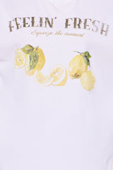 Feeling Fresh Lemonade Oversized Tee - White