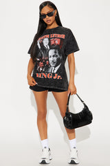 Martin Luther King Retro Washed Tee - Black Wash