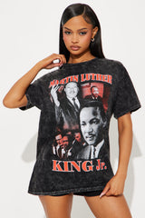 Martin Luther King Retro Washed Tee - Black Wash