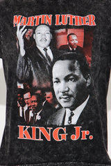 Martin Luther King Retro Washed Tee - Black Wash