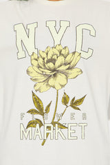 NYC Rose Market Oversized Tee - Off White