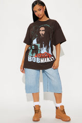 Bob Marley Uprising Oversized Tee - Brown