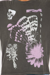 Got You Hooked Washed Oversized Tee - Black