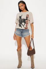 Montana Western Washed Oversized Tee - Natural