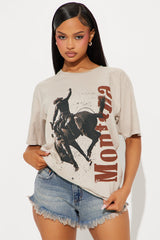 Montana Western Washed Oversized Tee - Natural