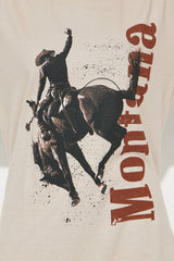 Montana Western Washed Oversized Tee - Natural
