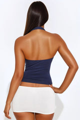 Land Of The Free Halter Top - Navy