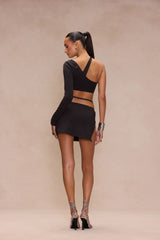 Dance Floor Micro Mini Skirt Set - Black