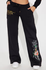 Ed Hardy Swallow Bird Sweatpant - Black