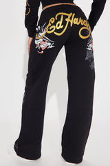 Ed Hardy Swallow Bird Sweatpant - Black