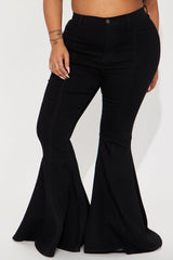 Astria Stretch Extreme Flare Jeans - Black Wash