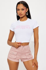Eat Italian Kiss French Baby Tee - White