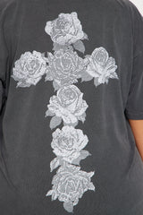 Count Your Blessings Washed Tee - Black Wash