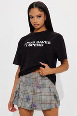Jesus Saves Oversized Tee - Black