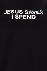 Jesus Saves Oversized Tee - Black