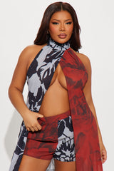 Leila Floral Short Set - Black/combo