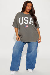 USA Baby Oversized Tee - Charcoal