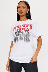 Stranger Things Cast Oversized Tee - White