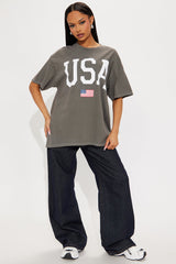 USA Baby Oversized Tee - Charcoal